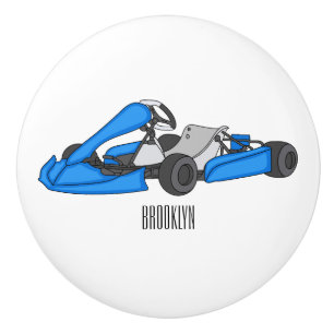 Pomo De Cerámica Ilustracion personalizado de carreras de Kart