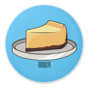 Pomo De Cerámica Ilustracion personalizado de Cheesecake
