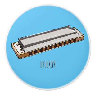 Pomo De Cerámica Ilustracion personalizado de Harmonica
