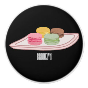 Pomo De Cerámica Ilustracion personalizado de Macaron
