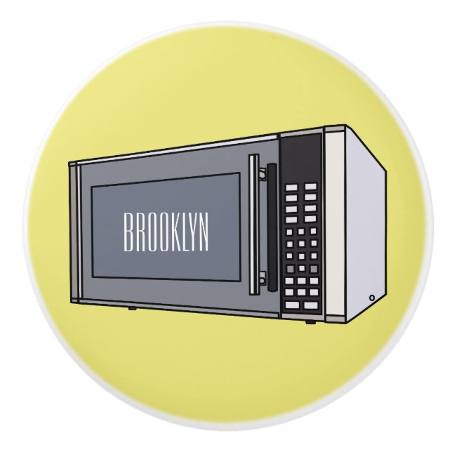 Pomo De Cerámica Ilustracion personalizado de microondas (Anverso)