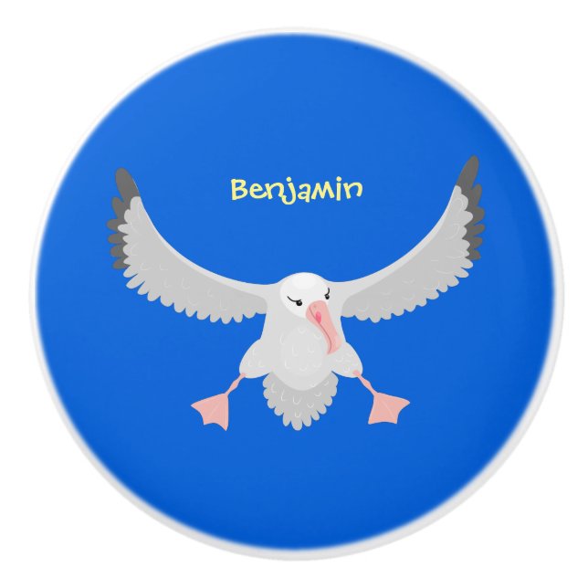 Pomo De Cerámica Ilustracion personalizado de pájaro de albatross (Anverso)