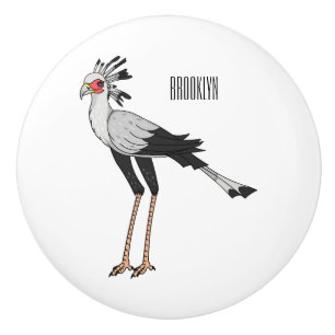Pomo De Cerámica Ilustracion personalizado de pájaro de Secretario
