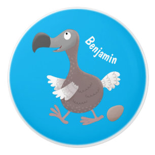 Pomo De Cerámica Ilustracion personalizado de pájaro dodo gracioso