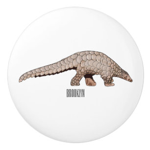 Pomo De Cerámica Ilustracion personalizado de Pangolin