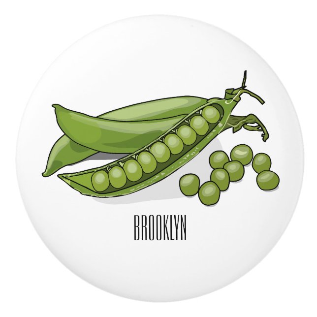 Pomo De Cerámica Ilustracion personalizado de Pea (Anverso)