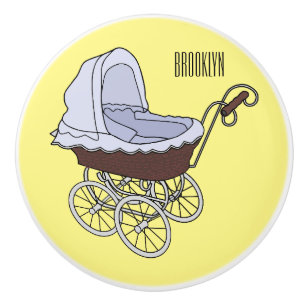 Pomo De Cerámica Ilustracion personalizado de Stroller