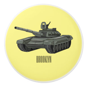 Pomo De Cerámica Ilustracion personalizado de tanques
