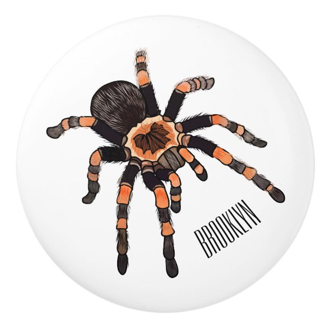 Pomo De Cerámica Ilustracion personalizado de Tarantula (Anverso)