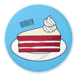 Pomo De Cerámica Ilustracion personalizado de tarta de terciopelo r