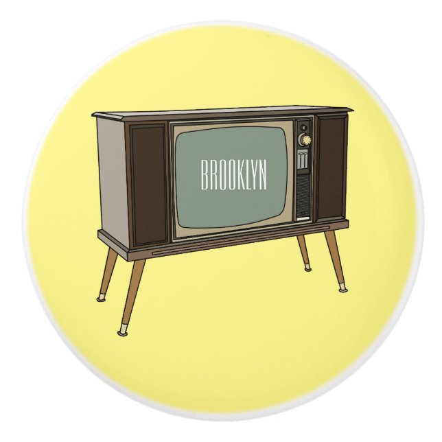 Pomo De Cerámica Ilustracion personalizado de televisión (Anverso)