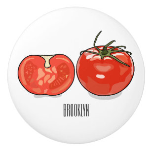Pomo De Cerámica Ilustracion personalizado de tomate