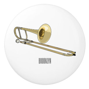 Pomo De Cerámica Ilustracion personalizado de Trombone