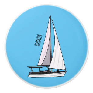 Pomo De Cerámica Ilustracion personalizado de velero