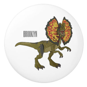 Pomo De Cerámica Ilustracion personalizado Dilophosaurus