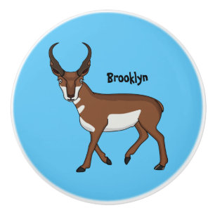Pomo De Cerámica Ilustracion personalizado Pronghorn