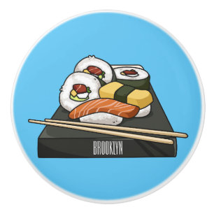 Pomo De Cerámica Ilustracion personalizado Sushi