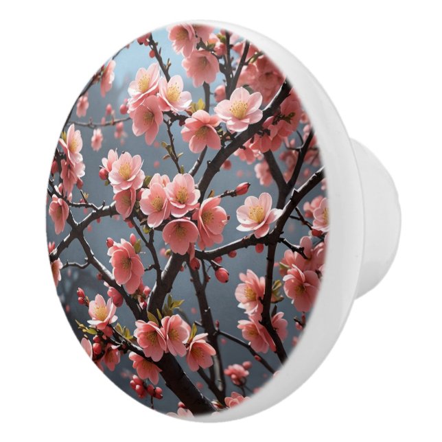 Pomo De Cerámica Imagen de Quince en flor (Derecha)