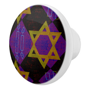 Pomo De Cerámica Imagen temática de Hanukkah de SlipperyJoe's dorad