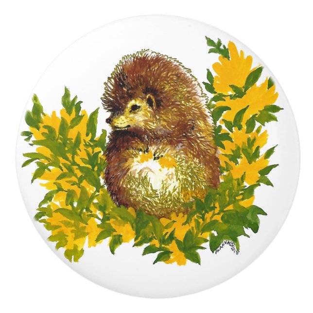 Pomo De Cerámica Impresión de acuarela de felpa suave diseñada (Anverso)