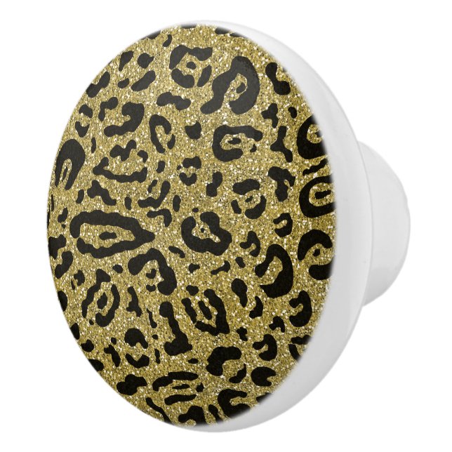 Pomo De Cerámica Impresión de animales de leopardo negro con Purpur (Derecha)