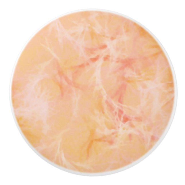 Pomo De Cerámica Impresión de giro de mármol - naranja suave (Anverso)