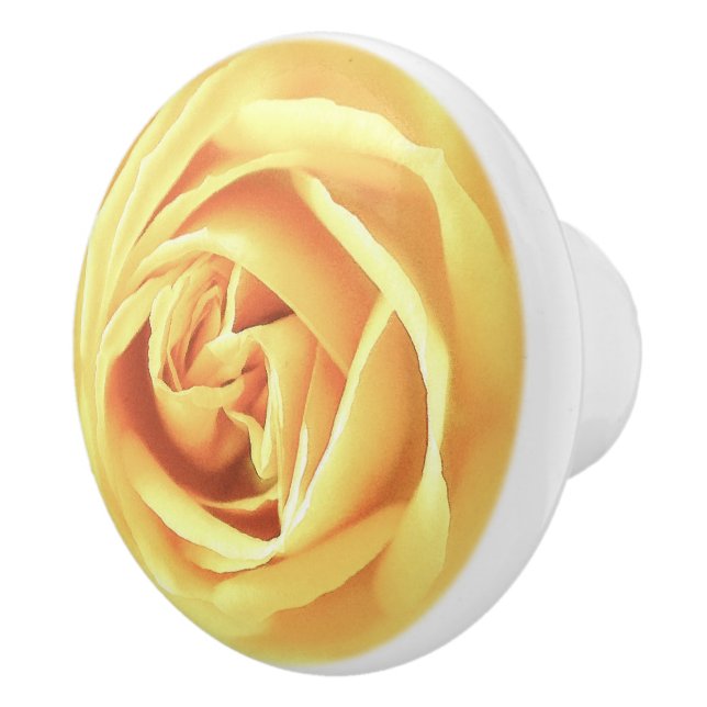 Pomo De Cerámica Impresión de rosa amarillo grande (Derecha)