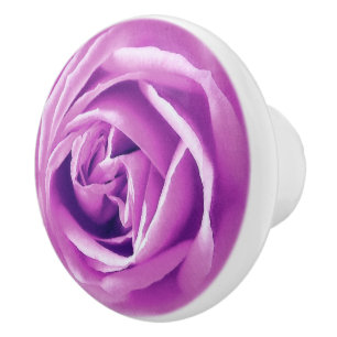 Pomo De Cerámica Impresión de Rosa de lavanda grande