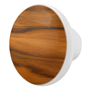Pomo De Cerámica Impresión de textura de madera marrón oscura
