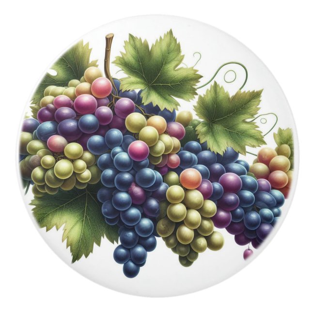 Pomo De Cerámica Impresión de uvas (Anverso)