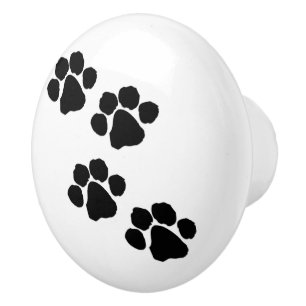 Pomo De Cerámica Impresiones de la pata de los mascotas