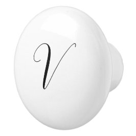 Pomo De Cerámica Inicial de monograma personalizado