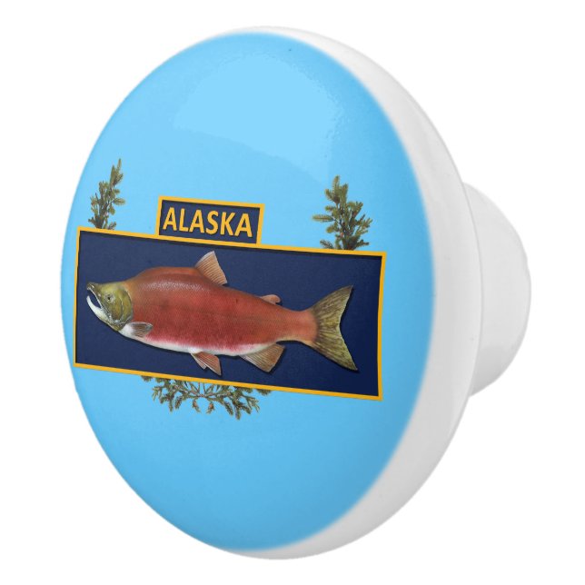 Pomo De Cerámica Insignia de pescador de combate Alaska (Derecha)