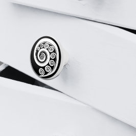 Pomo De Cerámica Inspiración mínima en la hoja de hierro botánico b