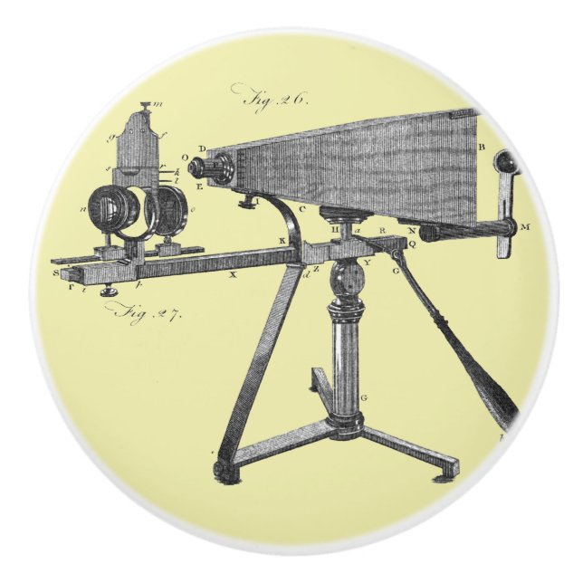 Pomo De Cerámica INSTRUMENTO Científico Antiguo Microscopio del Sig (Anverso)