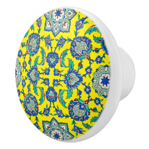 Pomo De Cerámica Intrincado patrón floral otomano Turkiye Iznik