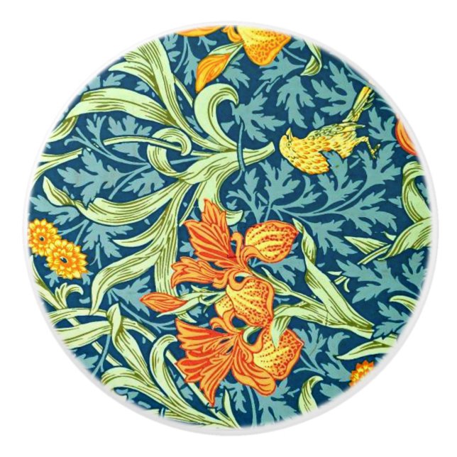 Pomo De Cerámica Iris, un patrón de William Morris, (Anverso)