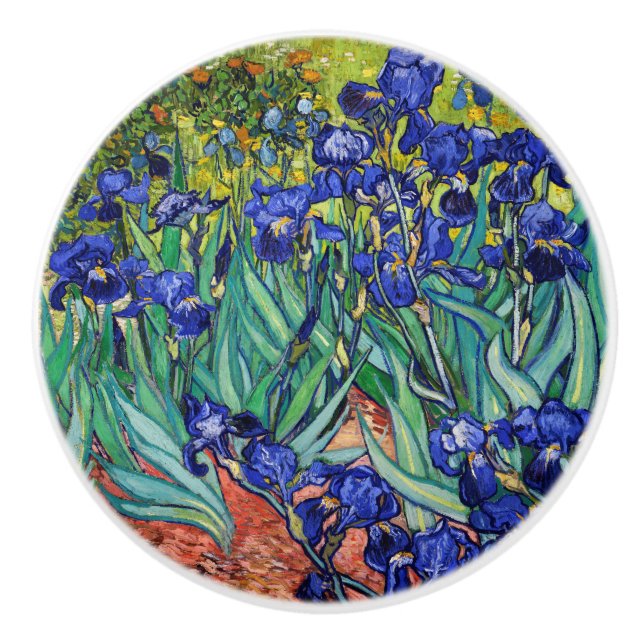Pomo De Cerámica Irises de Vincent van Gogh (Anverso)