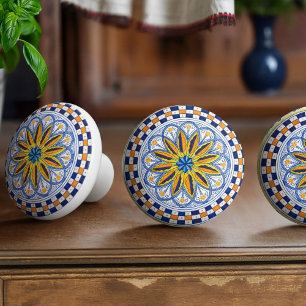 Pomo De Cerámica Italy Arte Antico Deruta Mediterráneo Bloom Artesa
