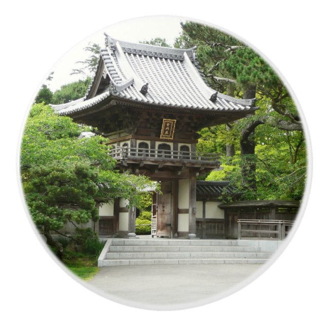 Pomo De Cerámica Jardín de té japonés en San Francisco (Anverso)