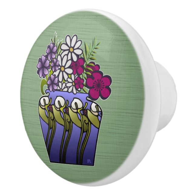 Pomo De Cerámica Jarrón de artesano Lily  (Derecha)