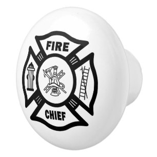 Pomo De Cerámica Jefe de bomberos del bombero