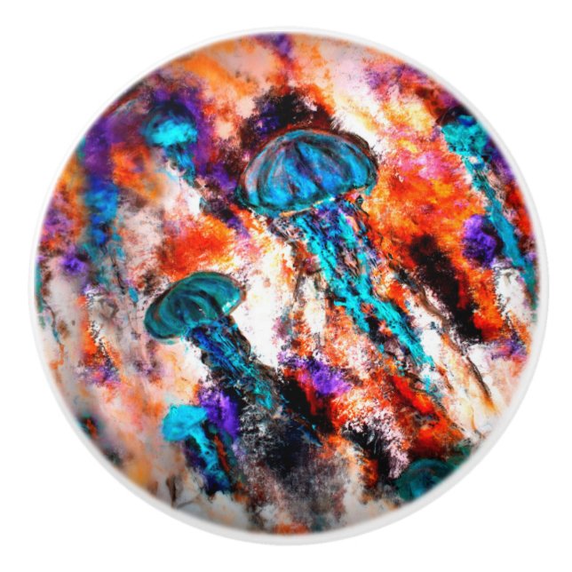 Pomo De Cerámica Jellyfish Jump Electric (Anverso)