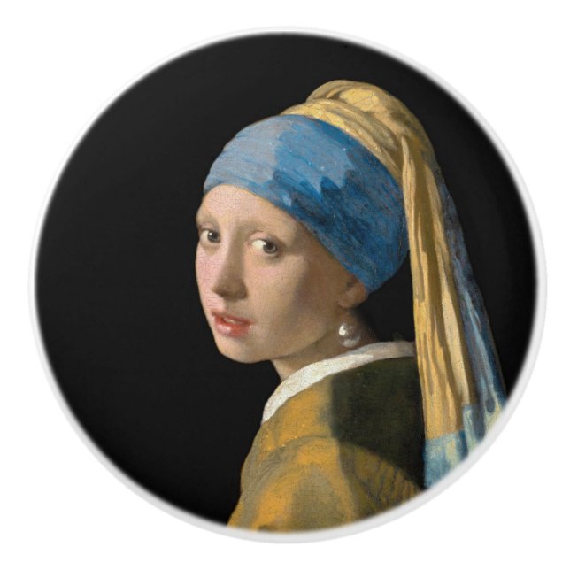 Pomo De Cerámica Johannes Vermeer, Chica de Pearl Earring (Anverso)