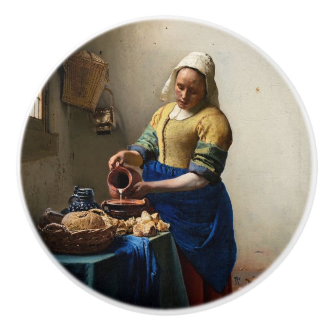 Pomo De Cerámica Johannes Vermeer - La Milkmaid (Anverso)