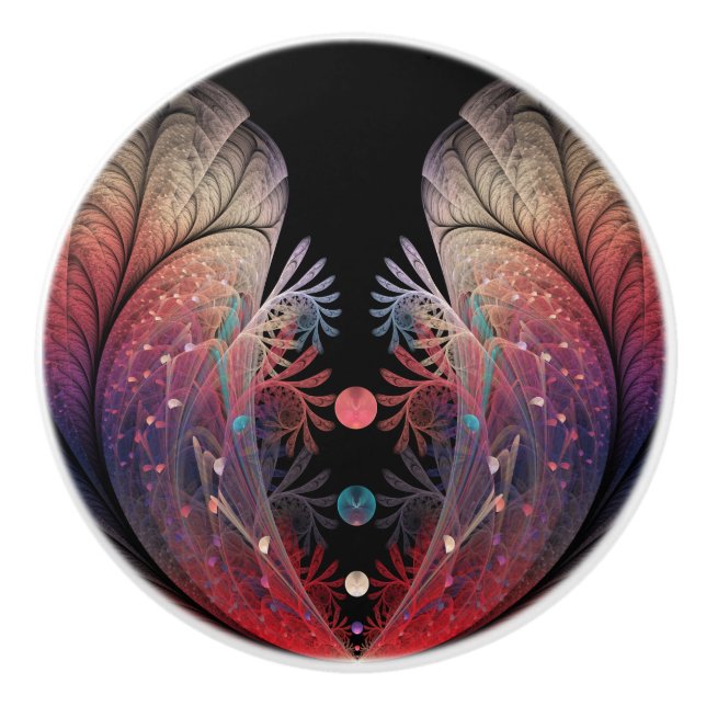 Pomo De Cerámica Jonglage Resumen arte fractal moderno de fantasía (Anverso)