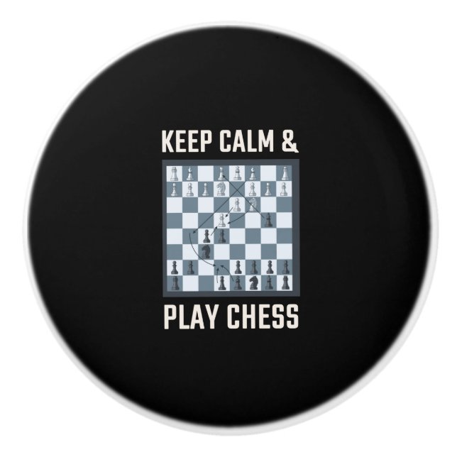 Pomo De Cerámica Jugador de ajedrez de tablero de ajedrez (Anverso)