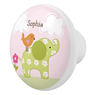 Pomo De Cerámica Jungle Chica Elephant Drake Pull Ceramic Knob
