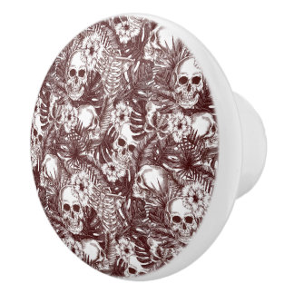 Pomo De Cerámica Jungle Skulls Knob