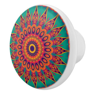 Pomo De Cerámica Kaleidoscope Fractal - tatuaje II + tus ideas